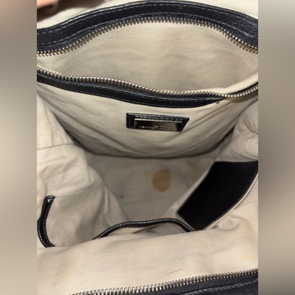 Heather Henry Color Block Fuchsia Fur & Black Pebbled Leather Tote Bag - Picture 13 of 13